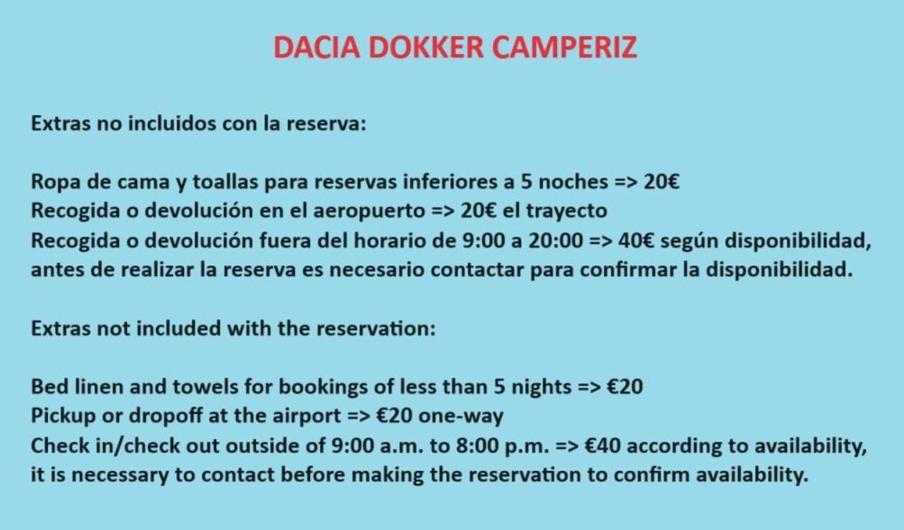 Dacia Dokker Camperiz Hotell PMI Eksteriør bilde